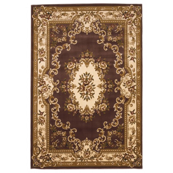 Corinthian Plum/Ivory Aubusson 3'3" x 4'11" Rug