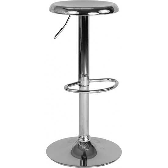 Madrid Series Adjustable Height Retro Barstool in Chrome Finish