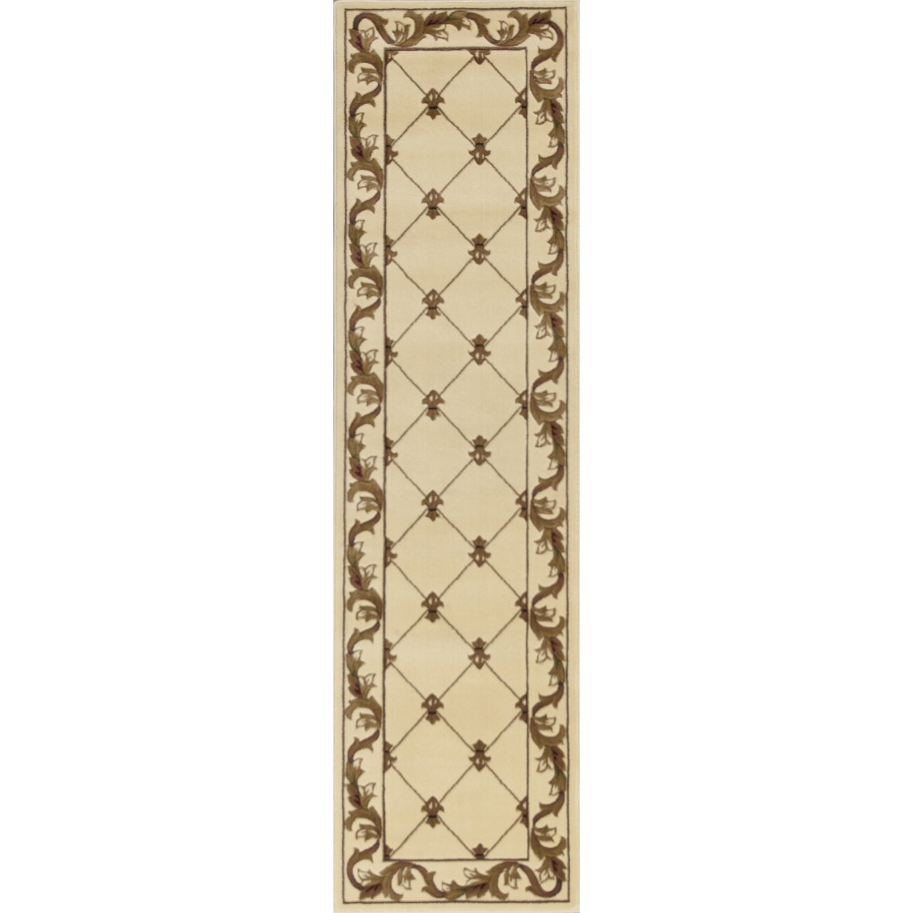 Corinthian Ivory Fleur-De-Lis 2'2" x 7'11" Runner Rug