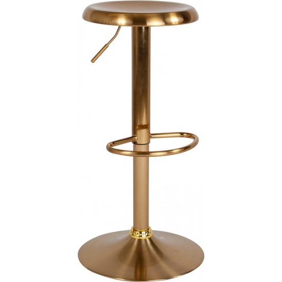 Madrid Series Adjustable Height Retro Barstool in Gold Finish