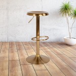 Madrid Series Adjustable Height Retro Barstool in Gold Finish