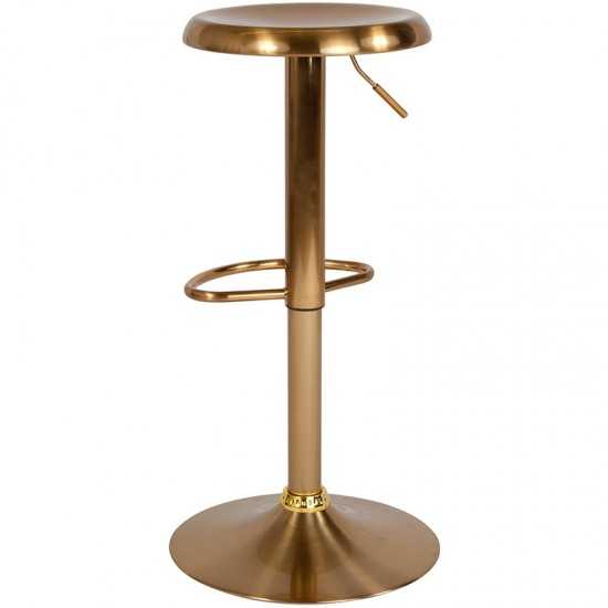 Madrid Series Adjustable Height Retro Barstool in Gold Finish