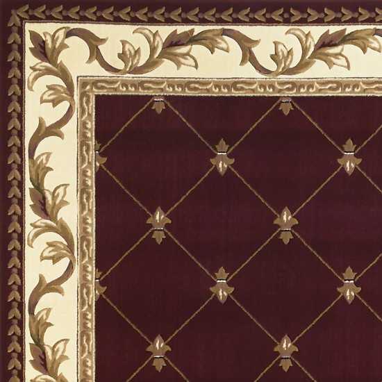 Corinthian Red Fleur-De-Lis 5'3" x 7'7" Rug