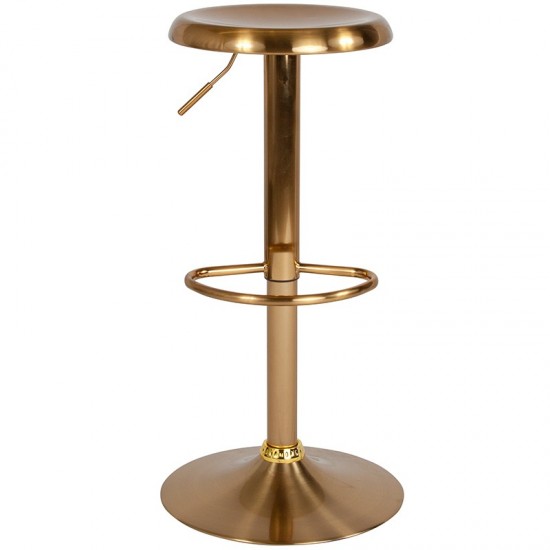 Madrid Series Adjustable Height Retro Barstool in Gold Finish