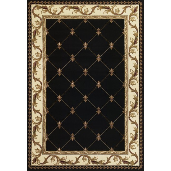 Corinthian Black Fleur-De-Lis 20" x 31" Rug