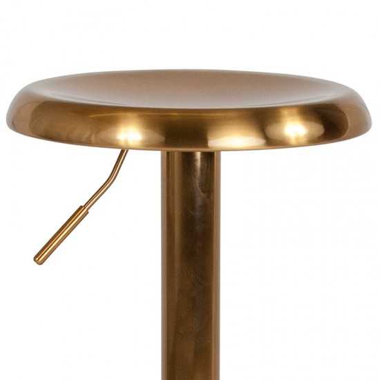 Madrid Series Adjustable Height Retro Barstool in Gold Finish