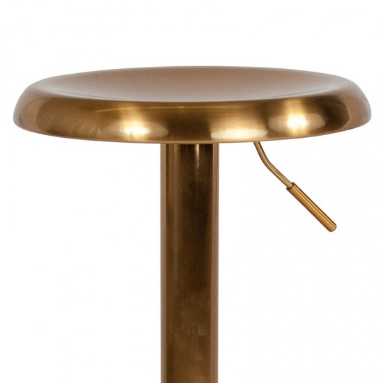 Madrid Series Adjustable Height Retro Barstool in Gold Finish