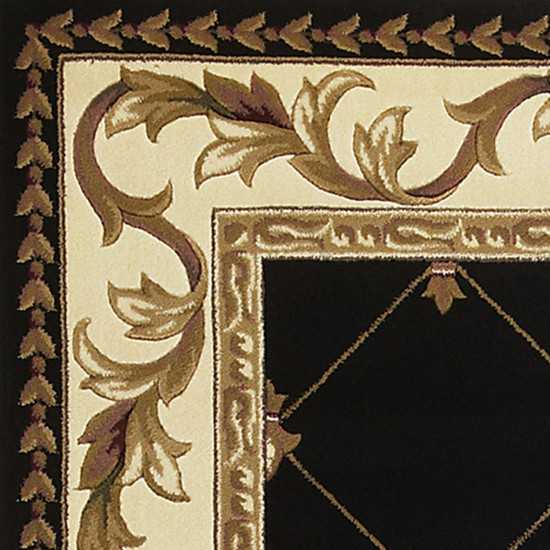 Corinthian Black Fleur-De-Lis 2'2" x 7'11" Runner Rug