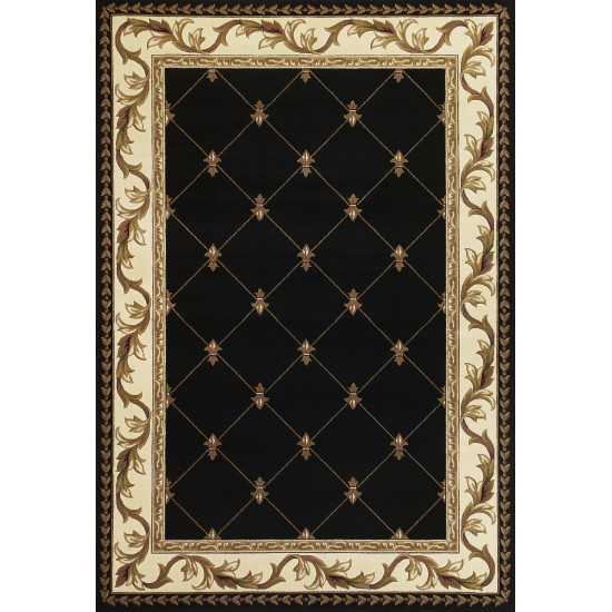 Corinthian Black Fleur-De-Lis 9'10" x 13'2" Rug