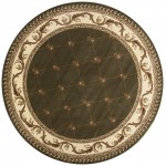Corinthian Green Fleur-De-Lis 7'7" Round Rug