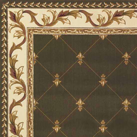 Corinthian Green Fleur-De-Lis 7'7" Round Rug