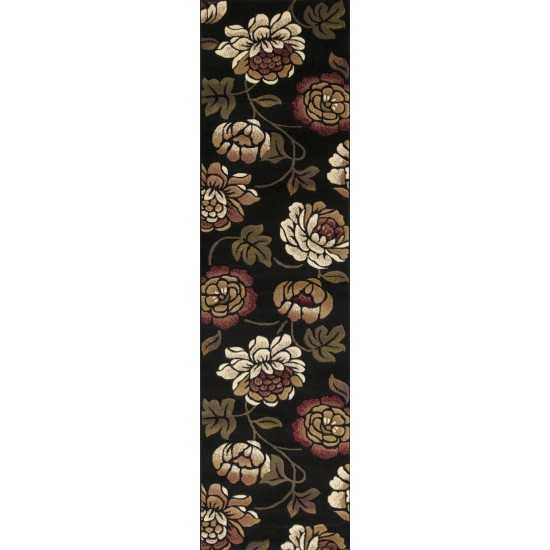 Corinthian Black Bella 2'2" x 7'11" Runner Rug