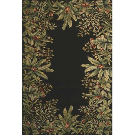 Emerald Black Tropical Border 2' x 3' Rug