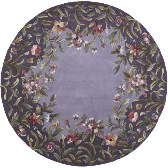 Emerald Lavender Garden 5'6" Round Rug