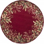 Emerald Ruby Tropical Border 5'6" Round Rug