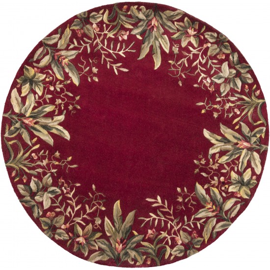 Emerald Ruby Tropical Border 5'6" Round Rug