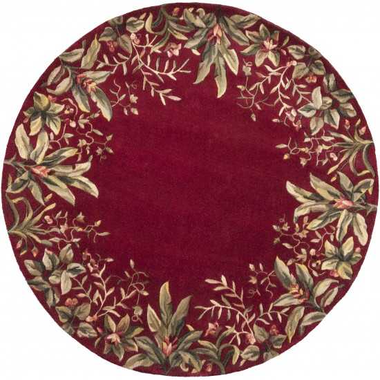 Emerald Ruby Tropical Border 7'6" Round Rug