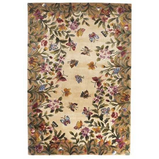 Emerald Antique Beige Butterfly Garden 2'6" x 4'6" Rug