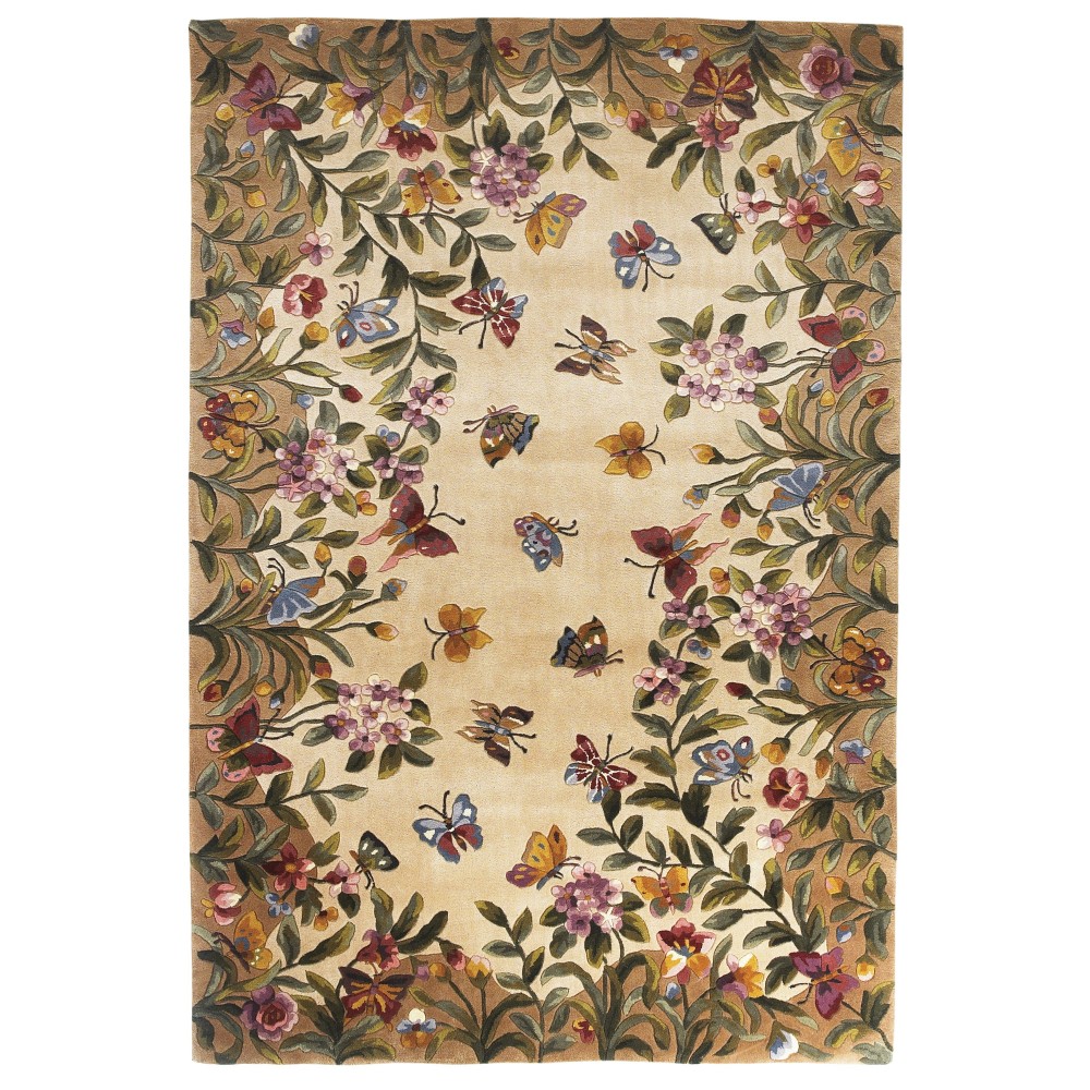 Emerald Antique Beige Butterfly Garden 3'6" x 5'6" Rug