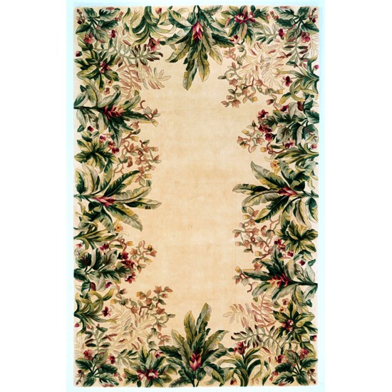 Emerald Ivory Tropical Border 2'6" x 4'6" Rug