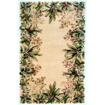 Emerald Ivory Tropical Border 3'6" x 5'6" Rug