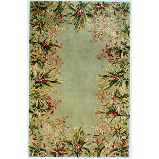 Emerald Sage Tropical Border 2' x 3' Rug