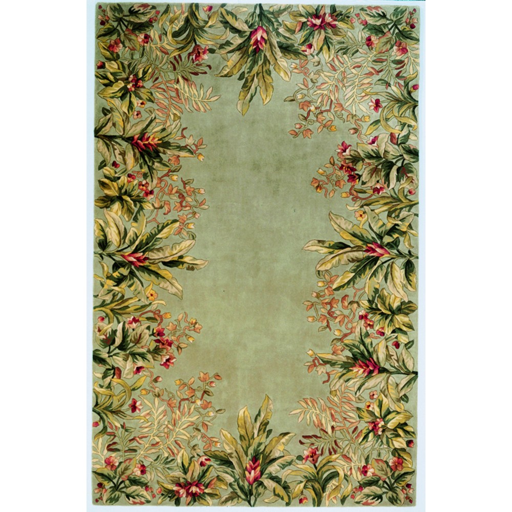 Emerald Sage Tropical Border 3'6" x 5'6" Rug Emerald Sage Tropical Border 3'6" x 5'6" Rug