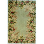 Emerald Sage Tropical Border 5'3" x 8'3" Rug