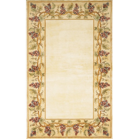 Emerald Ivory Grapes Border 2'6" x 4'6" Rug