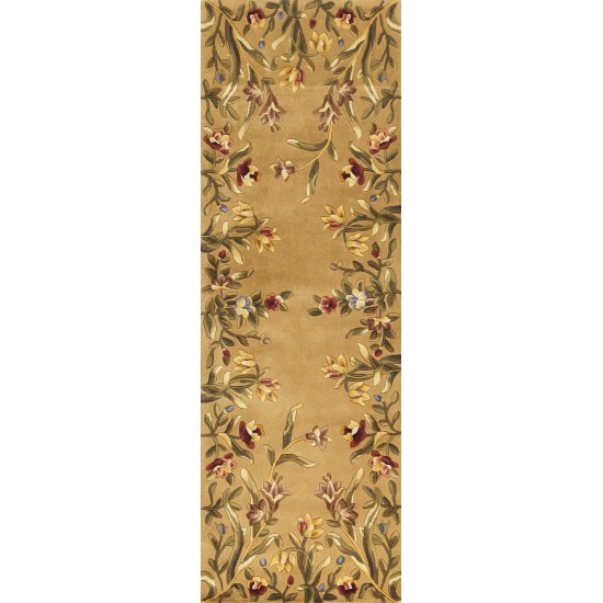 Emerald Gold Tulip Garden 2'6" x 8' Runner Rug