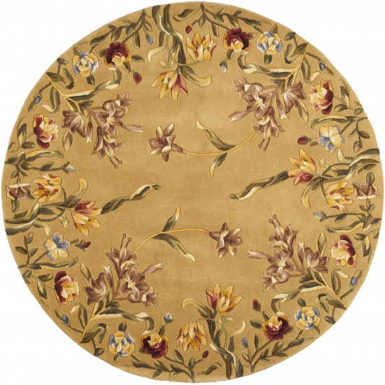 Emerald Gold Tulip Garden 5'6" Round Rug