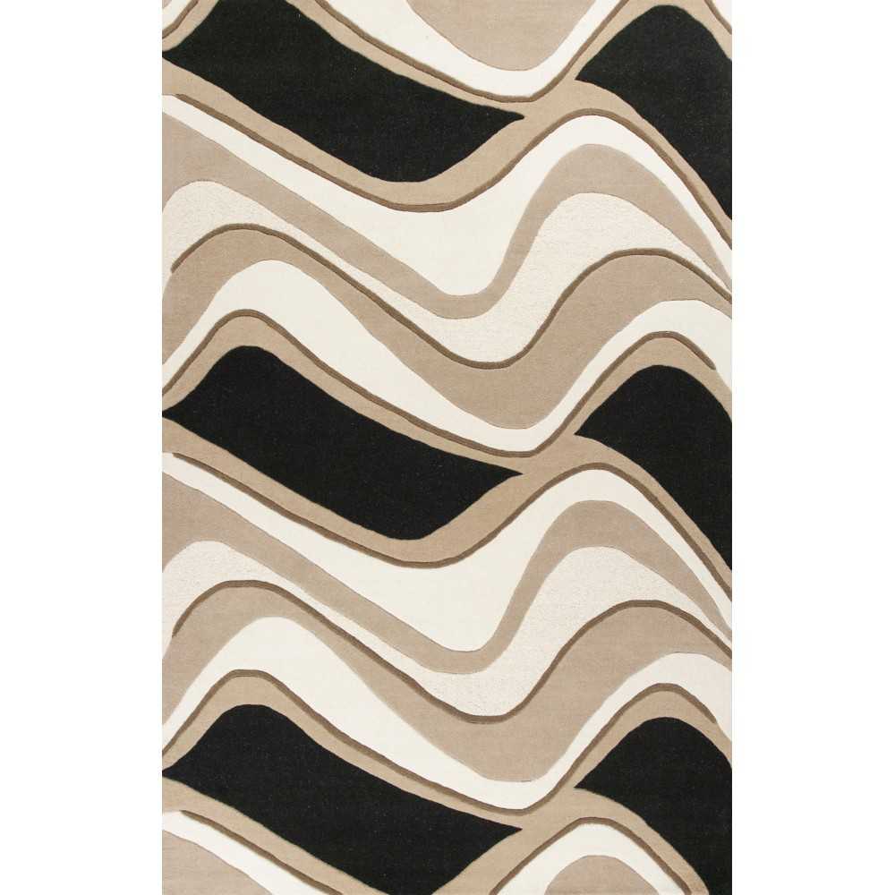 Eternity Black/Beige Waves 5' x 8' Rug