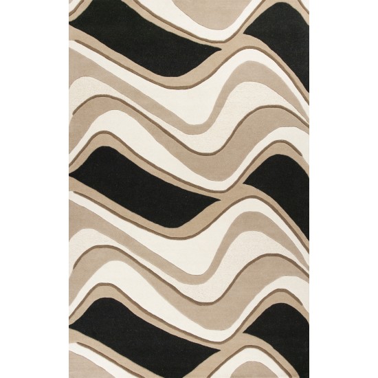 Eternity Black/Beige Waves 8' x 10'6" Rug