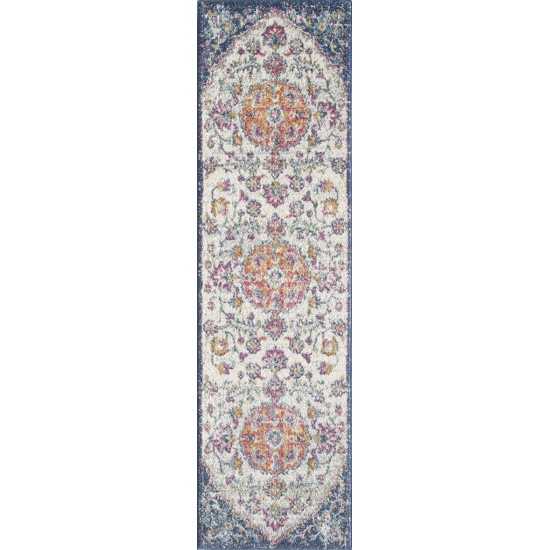 Evolution Ivory/Navy Farrah 2' x 7' Runner Rug