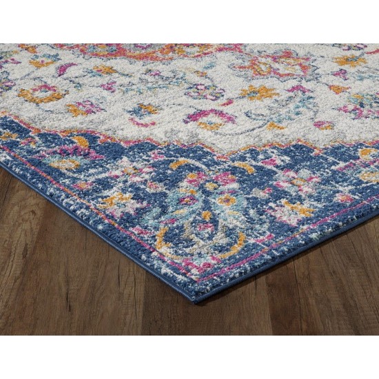 Evolution Ivory/Navy Farrah 2' x 7' Runner Rug