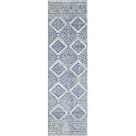 Evolution Ivory/Blue Calypso 2' x 7' Runner Rug