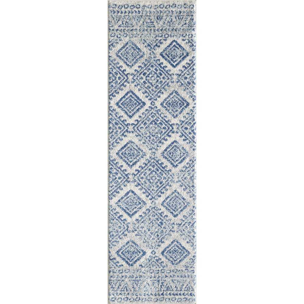 Evolution Ivory/Blue Calypso 2' x 7' Runner Rug Evolution Ivory/Blue Calypso 2' x 7' Runner Rug