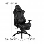 X30 Gaming Chair Racing Office Ergonomic Computer Chair with Reclining Back and Slide-Out Footrest in Gray LeatherSoft