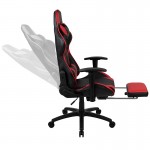 X30 Gaming Chair Racing Office Ergonomic Computer Chair with Fully Reclining Back and Slide-Out Footrest in Red LeatherSoft