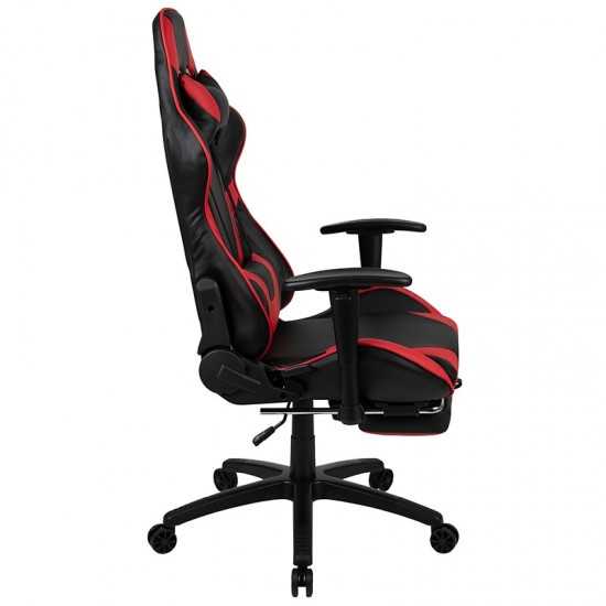 X30 Gaming Chair Racing Office Ergonomic Computer Chair with Fully Reclining Back and Slide-Out Footrest in Red LeatherSoft