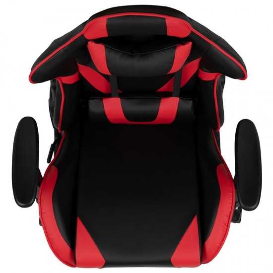 X30 Gaming Chair Racing Office Ergonomic Computer Chair with Fully Reclining Back and Slide-Out Footrest in Red LeatherSoft