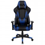 X20 Gaming Chair Racing Office Ergonomic Computer PC Adjustable Swivel Chair with Reclining Back in Blue LeatherSoft