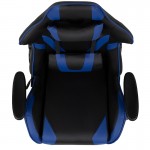 X20 Gaming Chair Racing Office Ergonomic Computer PC Adjustable Swivel Chair with Reclining Back in Blue LeatherSoft