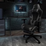 X20 Gaming Chair Racing Office Ergonomic Computer PC Adjustable Swivel Chair with Reclining Back in Gray LeatherSoft