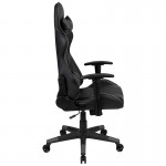 X20 Gaming Chair Racing Office Ergonomic Computer PC Adjustable Swivel Chair with Reclining Back in Gray LeatherSoft