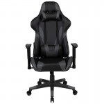 X20 Gaming Chair Racing Office Ergonomic Computer PC Adjustable Swivel Chair with Reclining Back in Gray LeatherSoft