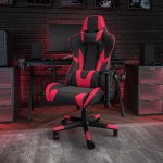 X20 Gaming Chair Racing Office Ergonomic Computer PC Adjustable Swivel Chair with Fully Reclining Back in Red LeatherSoft