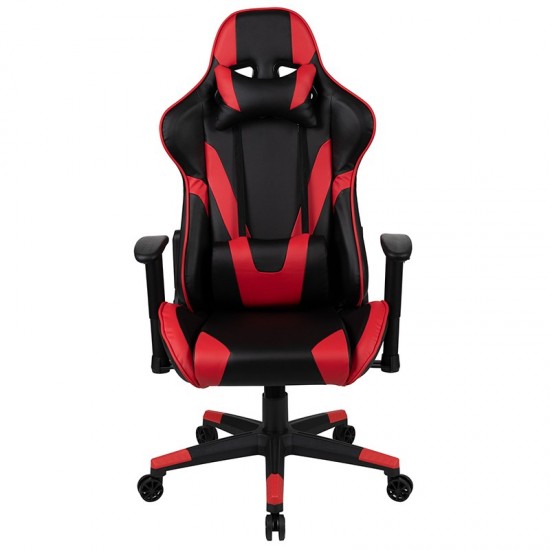 X20 Gaming Chair Racing Office Ergonomic Computer PC Adjustable Swivel Chair with Fully Reclining Back in Red LeatherSoft