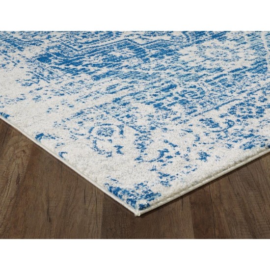 Evolution Ivory/Blue Verona 2' x 7' Runner Rug