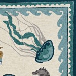 Harbor Ivory/Teal Beach Life 3'3" x 5'3" Rug